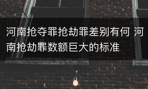 河南抢夺罪抢劫罪差别有何 河南抢劫罪数额巨大的标准