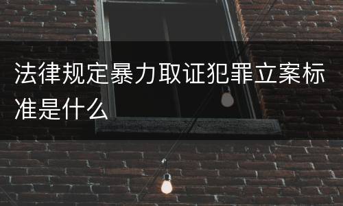 法律规定暴力取证犯罪立案标准是什么
