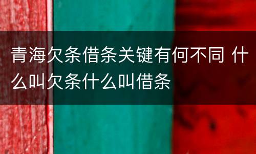 青海欠条借条关键有何不同 什么叫欠条什么叫借条