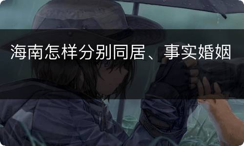 海南怎样分别同居、事实婚姻