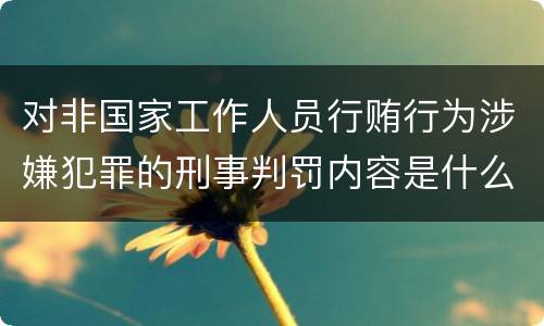 对非国家工作人员行贿行为涉嫌犯罪的刑事判罚内容是什么