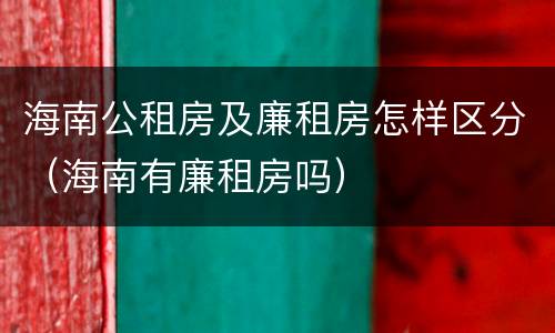 海南公租房及廉租房怎样区分（海南有廉租房吗）