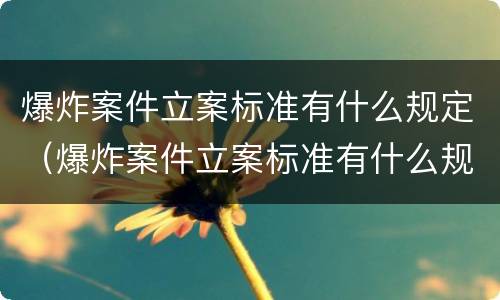 爆炸案件立案标准有什么规定（爆炸案件立案标准有什么规定吗）
