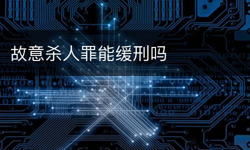 故意杀人罪能缓刑吗