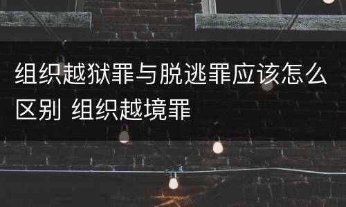 组织越狱罪与脱逃罪应该怎么区别 组织越境罪
