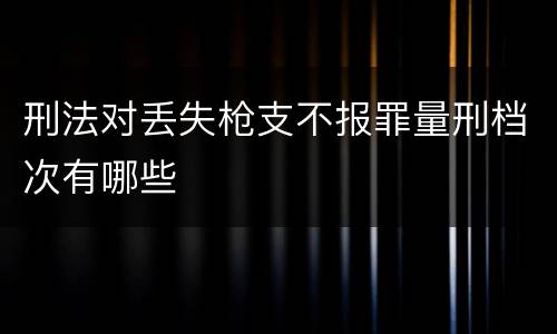 刑法对丢失枪支不报罪量刑档次有哪些