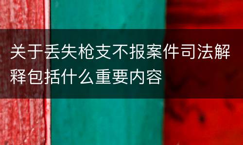 关于丢失枪支不报案件司法解释包括什么重要内容