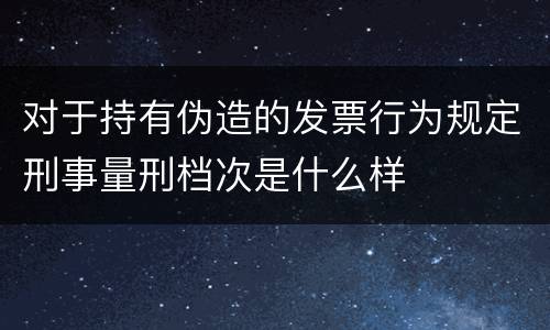 对于持有伪造的发票行为规定刑事量刑档次是什么样