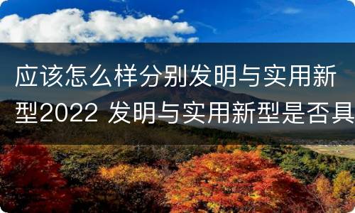 应该怎么样分别发明与实用新型2022 发明与实用新型是否具有实用性