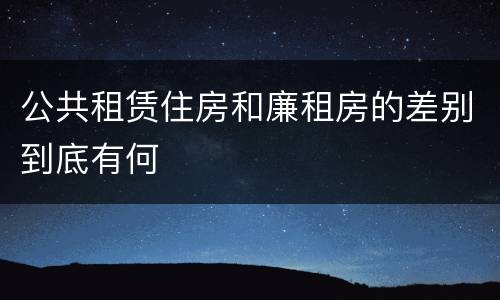 公共租赁住房和廉租房的差别到底有何