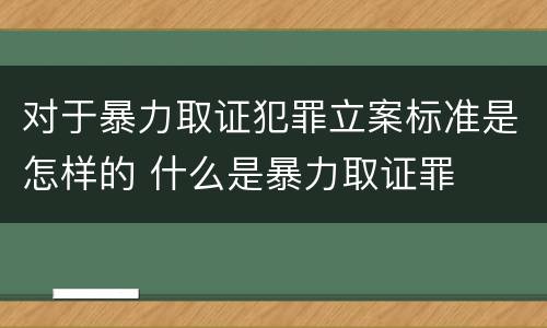 对于暴力取证犯罪立案标准是怎样的 什么是暴力取证罪