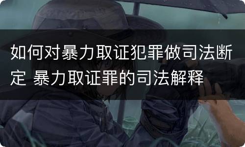如何对暴力取证犯罪做司法断定 暴力取证罪的司法解释