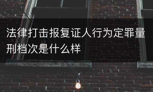 法律打击报复证人行为定罪量刑档次是什么样