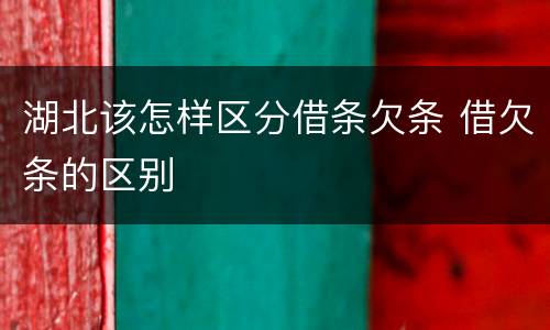 湖北该怎样区分借条欠条 借欠条的区别