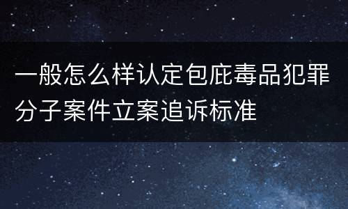 一般怎么样认定包庇毒品犯罪分子案件立案追诉标准