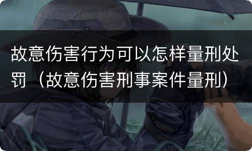 故意伤害行为可以怎样量刑处罚（故意伤害刑事案件量刑）