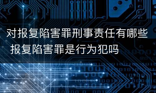 对报复陷害罪刑事责任有哪些 报复陷害罪是行为犯吗