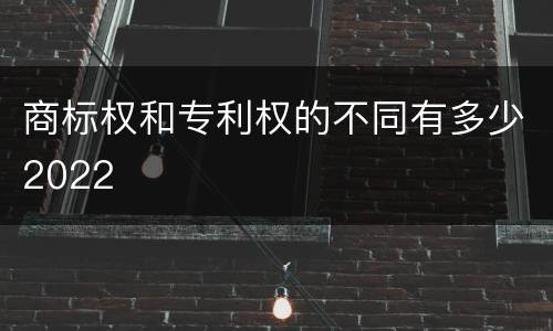 商标权和专利权的不同有多少2022
