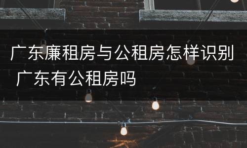 广东廉租房与公租房怎样识别 广东有公租房吗