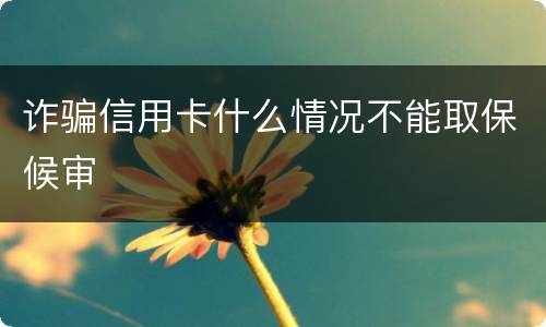 诈骗信用卡什么情况不能取保候审