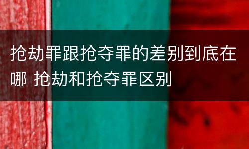 抢劫罪跟抢夺罪的差别到底在哪 抢劫和抢夺罪区别