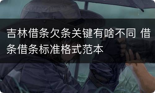 吉林借条欠条关键有啥不同 借条借条标准格式范本