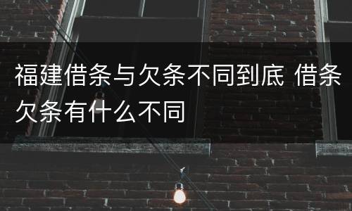 福建借条与欠条不同到底 借条欠条有什么不同