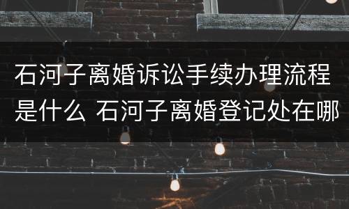 石河子离婚诉讼手续办理流程是什么 石河子离婚登记处在哪
