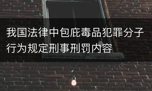 我国法律中包庇毒品犯罪分子行为规定刑事刑罚内容