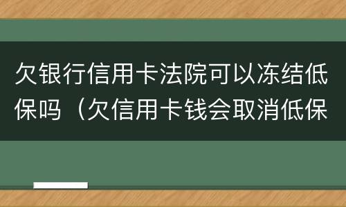 欠银行信用卡法院可以冻结低保吗（欠信用卡钱会取消低保吗）