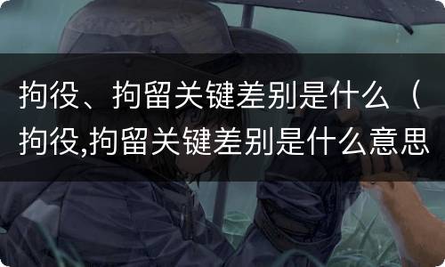 拘役、拘留关键差别是什么（拘役,拘留关键差别是什么意思）