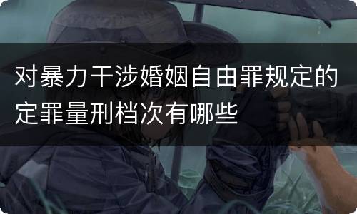 对暴力干涉婚姻自由罪规定的定罪量刑档次有哪些