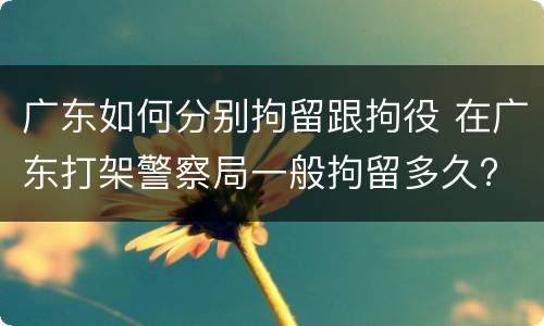 广东如何分别拘留跟拘役 在广东打架警察局一般拘留多久?