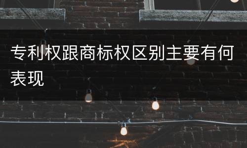 专利权跟商标权区别主要有何表现