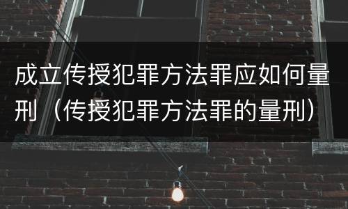 成立传授犯罪方法罪应如何量刑（传授犯罪方法罪的量刑）