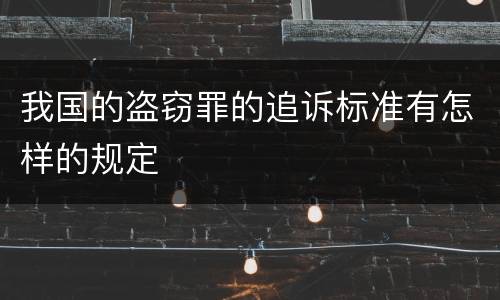 我国的盗窃罪的追诉标准有怎样的规定