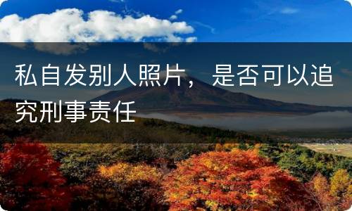 私自发别人照片，是否可以追究刑事责任