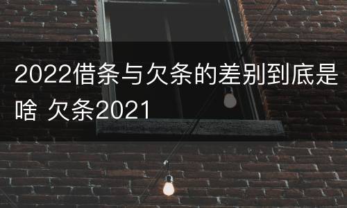 2022借条与欠条的差别到底是啥 欠条2021