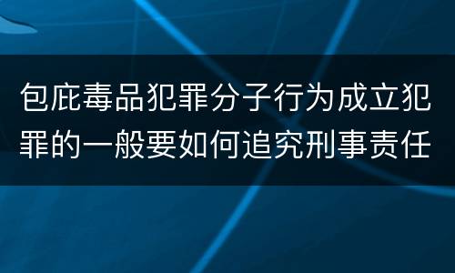 包庇毒品犯罪分子行为成立犯罪的一般要如何追究刑事责任