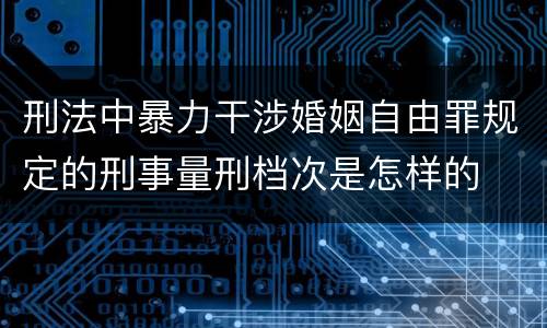 刑法中暴力干涉婚姻自由罪规定的刑事量刑档次是怎样的
