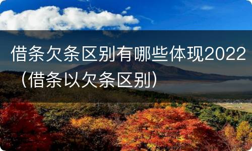 借条欠条区别有哪些体现2022（借条以欠条区别）