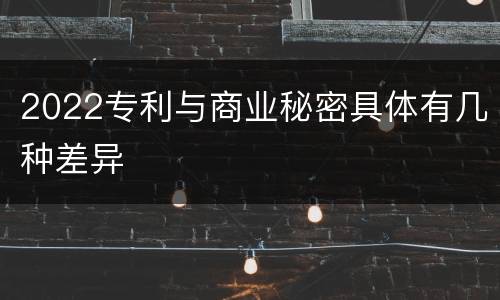 2022专利与商业秘密具体有几种差异