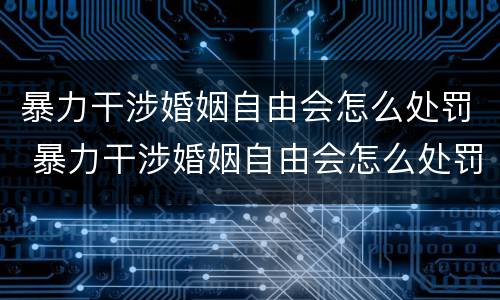 暴力干涉婚姻自由会怎么处罚 暴力干涉婚姻自由会怎么处罚呢