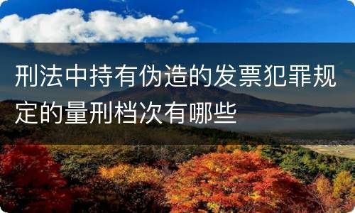 刑法中持有伪造的发票犯罪规定的量刑档次有哪些