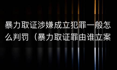 暴力取证涉嫌成立犯罪一般怎么判罚（暴力取证罪由谁立案）