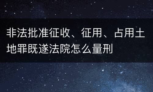 非法批准征收、征用、占用土地罪既遂法院怎么量刑