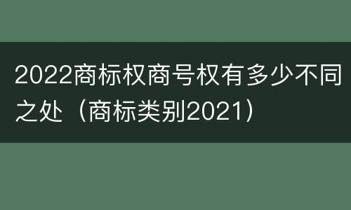 2022商标权商号权有多少不同之处（商标类别2021）