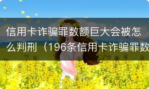 信用卡诈骗罪数额巨大会被怎么判刑（196条信用卡诈骗罪数额较大）