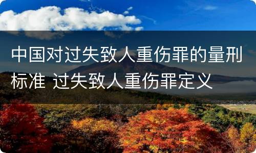 中国对过失致人重伤罪的量刑标准 过失致人重伤罪定义