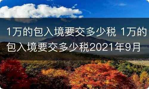 1万的包入境要交多少税 1万的包入境要交多少税2021年9月